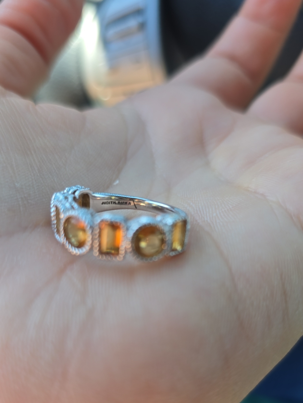 Judith Ripka 925 Thailand Citrine Band Ring